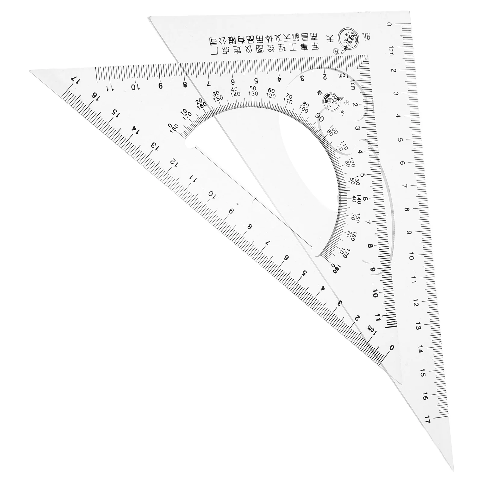 2 قطعة مجموعة مسطرة مثلثة بلاستيكية منقلة ومسطرة مقياس للطلاب الرياضيات الهندسة رسم صياغة المثلثات الهندسة #1