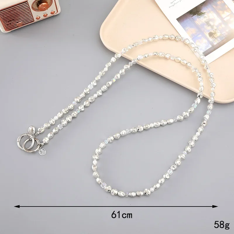 New Fashion Pearl Heart Crossbody Long Mobile Phone Strap Phone Case Keychain Pendant Bag Chain Decor