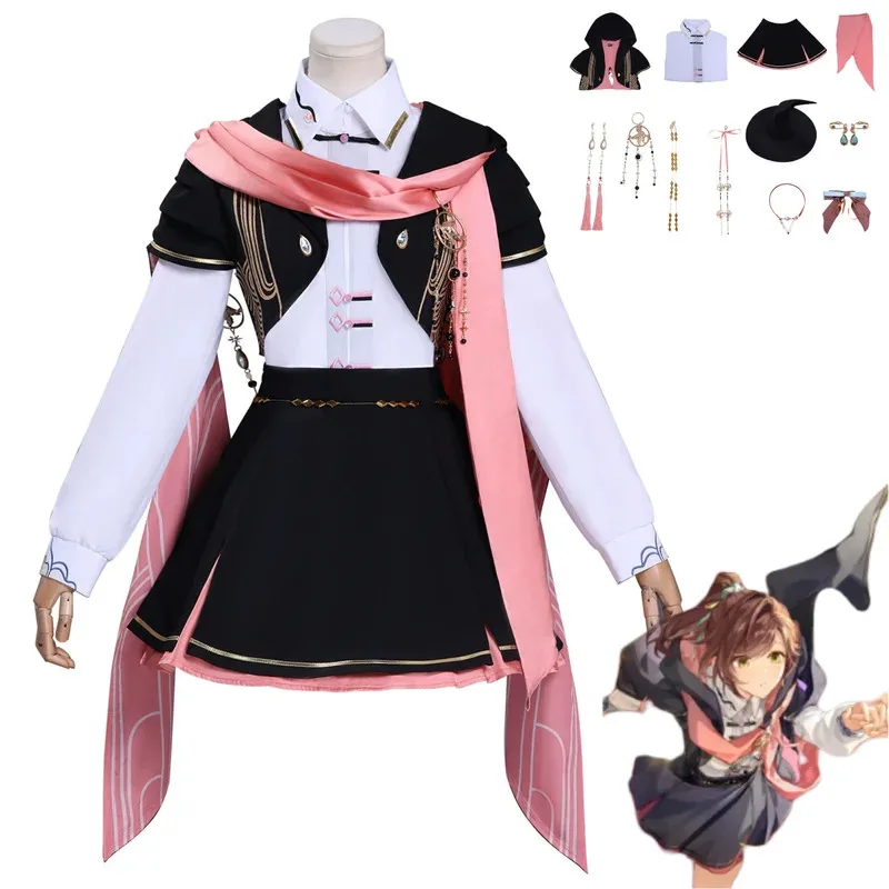 لعبة دموع ثيميس البطلة ملكة جمال المحامي تأثيري حلي نبضات القلب لعنة معطف أسود تنورة موحدة امرأة Kawaii Car8;c'4,t;6.j'2;