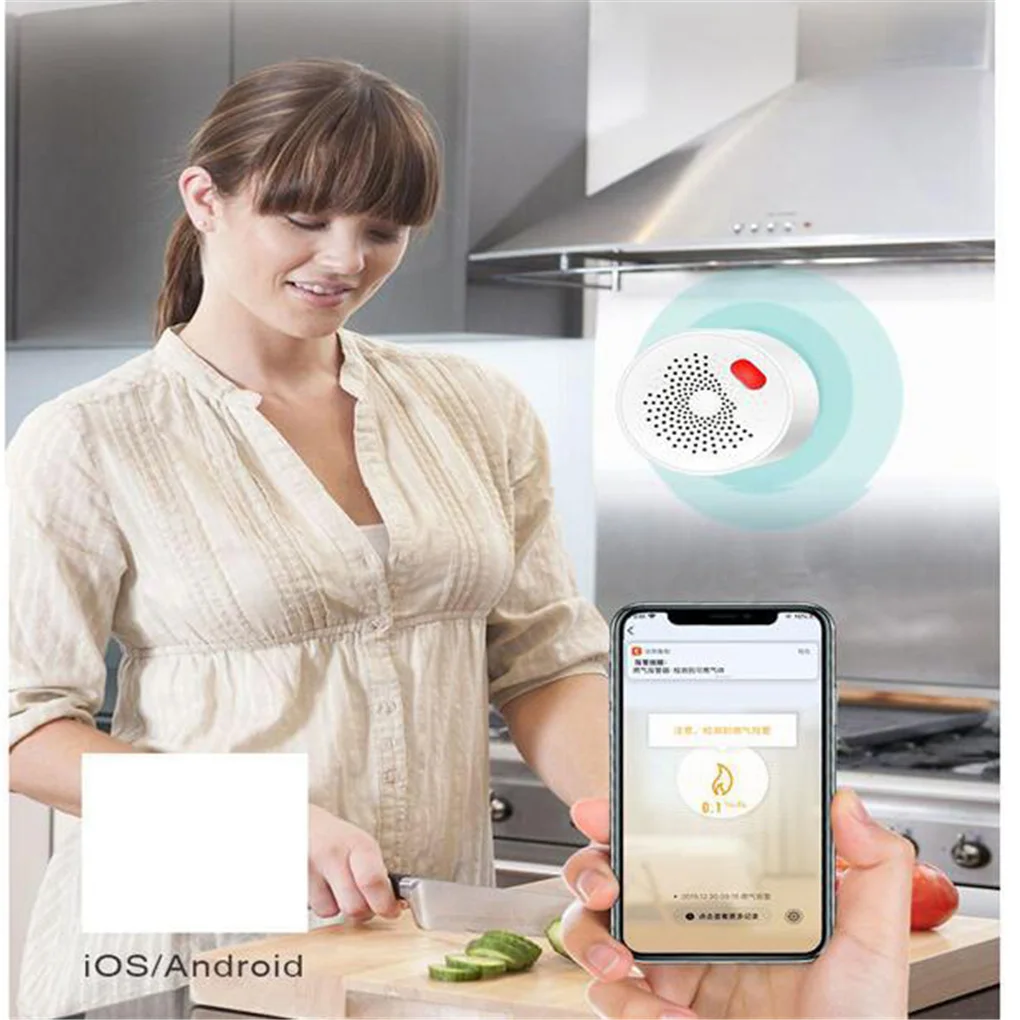 Tuya إنذار الهواء الاحتراق الوقود الهواء واي فاي كاشف المنزل المطبخ مكتب إنذار السلامة الذكية الولايات المتحدة #5