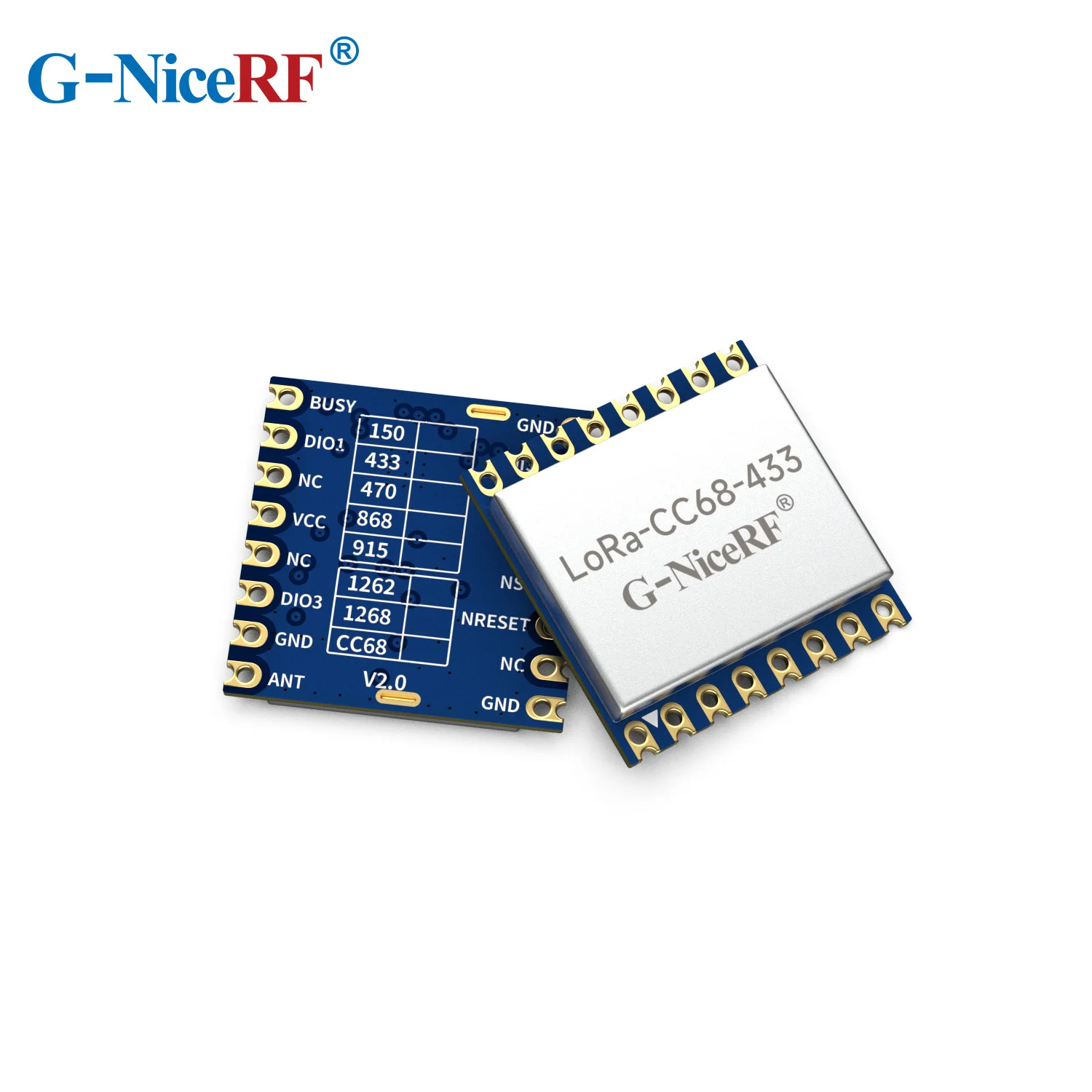 4PCS Lora-CC68-915 FCC Certified 160mW Wireless Transceiver Modules with SW868-TH13 Spring Antenna, 10PPM, -129dBm @LoRa