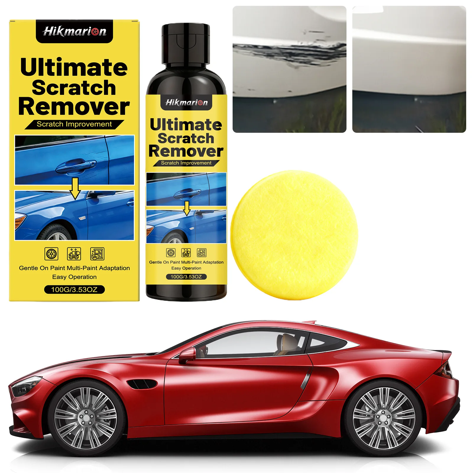 Universelles Autopolitur-Set zur Kratzerreparatur, Lackpflegewerkzeuge, Auto-Wirbelentferner für Autos, LKWs, SUVs, Wohnmobile & Mehr, 100ml