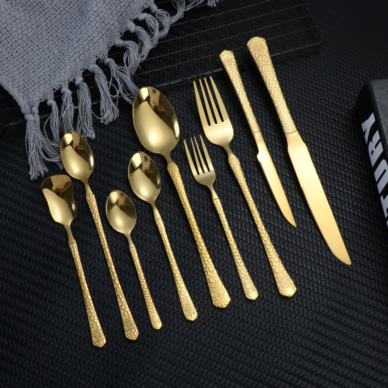 4PC/5PC/24PC/30PC Silver High-end Stainless Steak Knife Fork Coffee Spoon Teaspoon Flatware Kitchen Set Galley Dinnerware