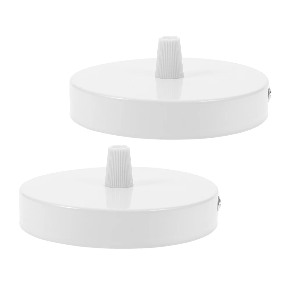 

2pcs Pendant Cover Metal Electroplated Spray Paint Sturdy Plate Easy Installation Lightweight Canopy For Light Fixture