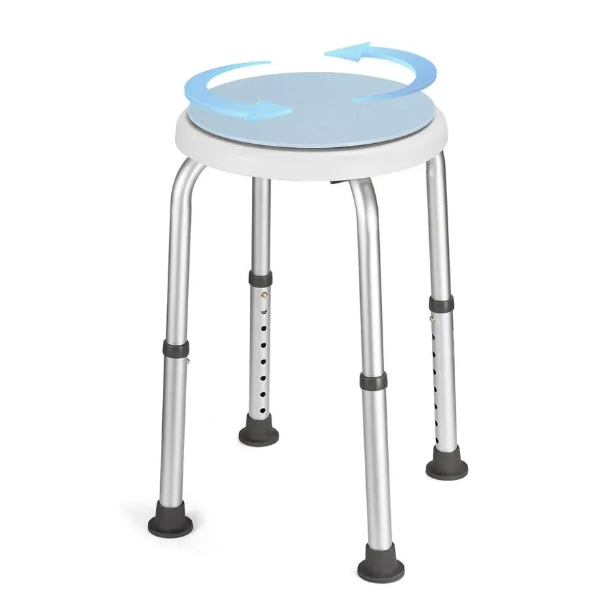 

Swivel Shower Chair for Inside Shower, Adjustable Swivel Shower Stool with Stainless Steel, ToolFree Assembly, 8 Adjustable Heig