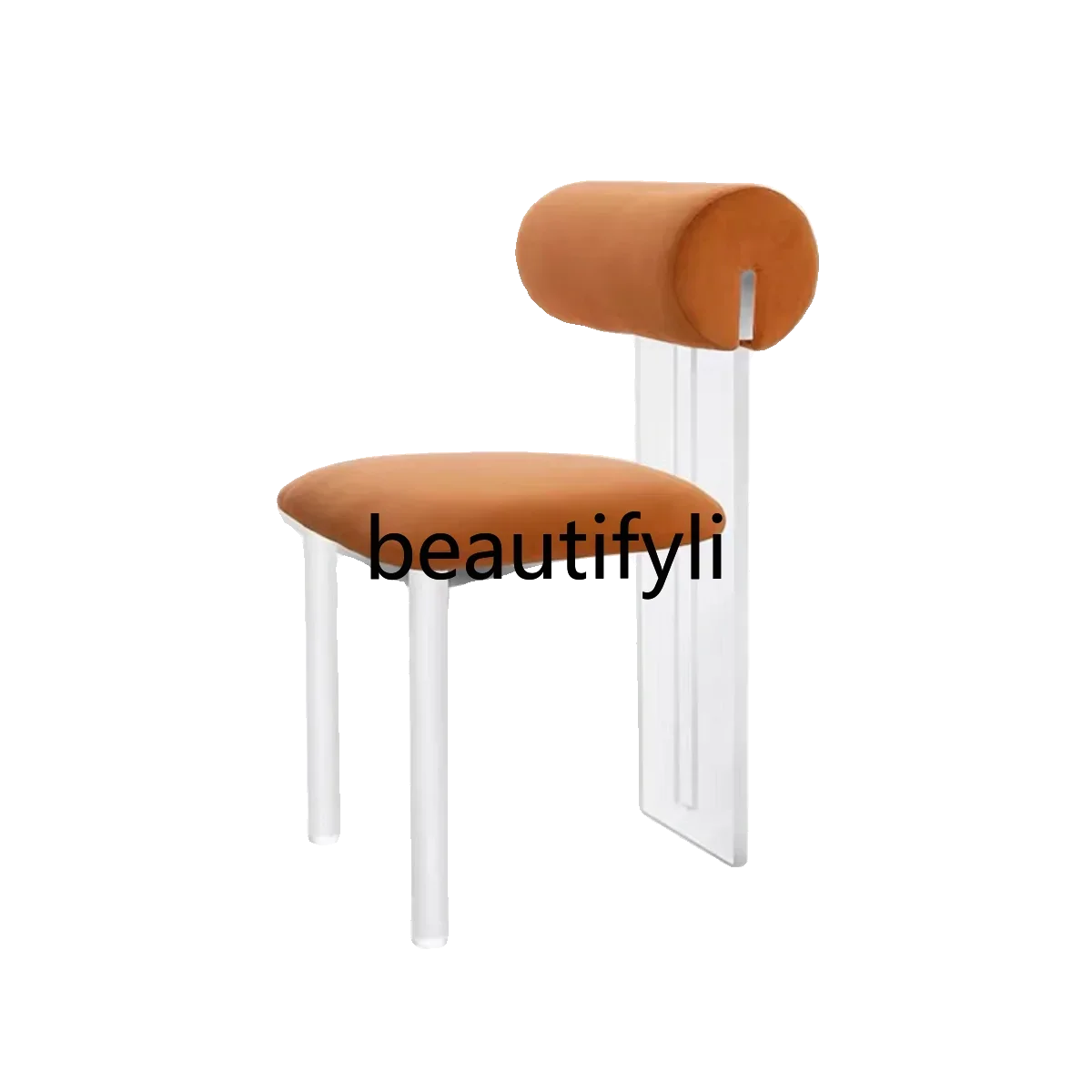 

Acrylic transparent dining chair backrest bedroom simple makeup chair light luxury casual dressing stool