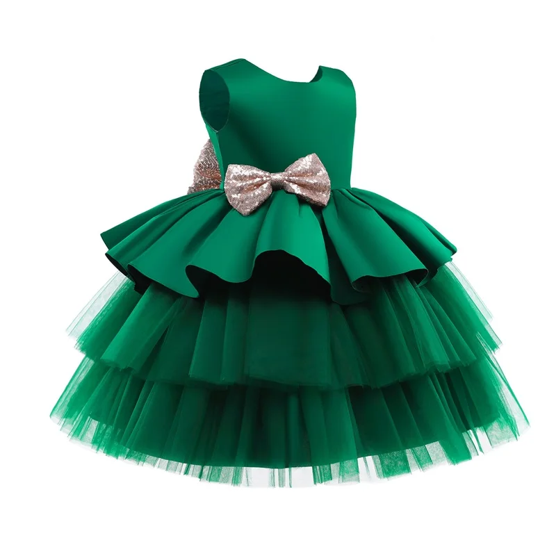 Toddler  Baby Girl Dress  Big Bow Baptism Dress for Girls First Year Birthday Party Wedding Dress Baby Clothes Tutu Fluffy Gown