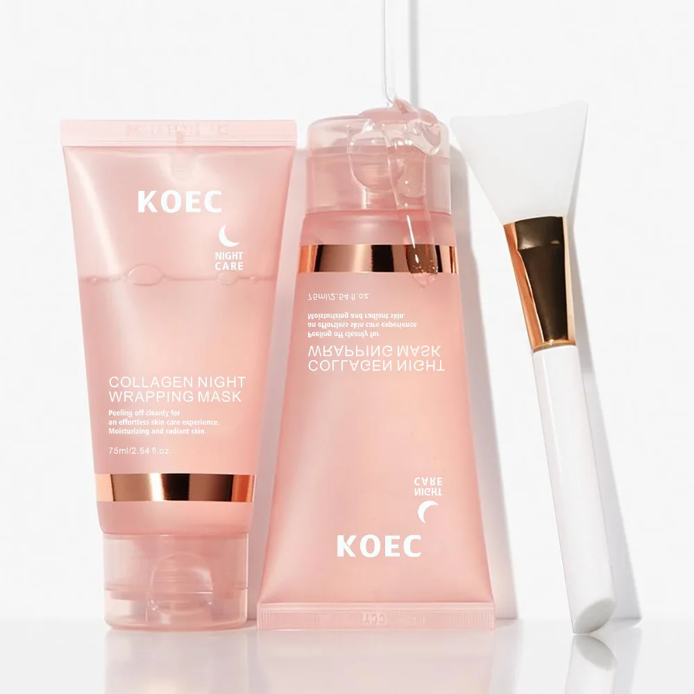 

75ml KOEC Collagen Night Peel Off Mask Moisturizing Firming Nourishing Elasticity Remove Blackhead Hyaluronic Acid Niacinamide