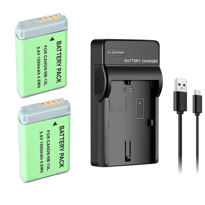 1500mAh NB 13L NB13L NB-13L Battery + USB Charger for Canon PowerShot G5X G7X G9X G7 X Mark II G9 X SX620 SX720 SX730 SX740 HS