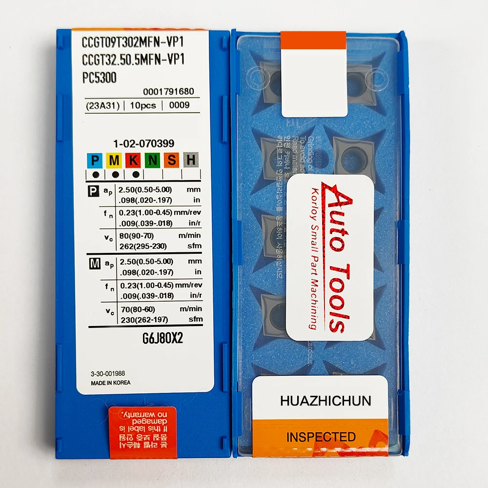 

HUAZHICHUN CCGT09T302MFN-VP1 PC5300 Milling Inserts Turning Tools