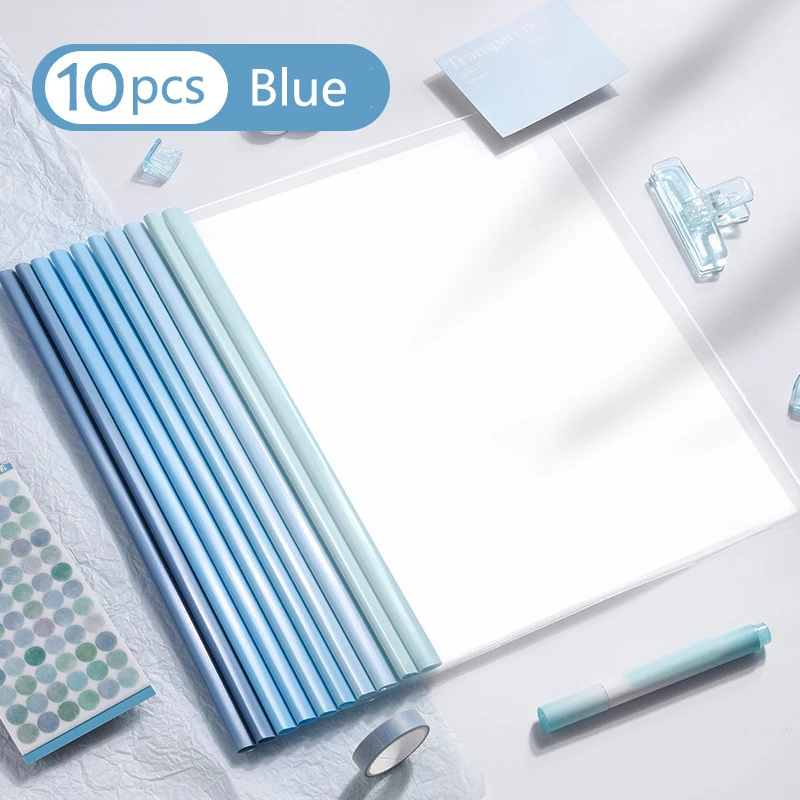 Clip extraíble degradado en forma de lágrima, carpeta transparente A4, Clip extraíble, reanudar la carpeta de archivos, aprobación y submisión, 10 Uds.