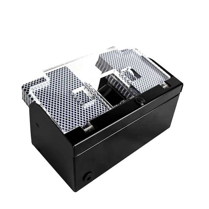 High Speed 2 Decks Automatic Card Shuffler Machine Red Blue Light Electric Poker Dealer Shuffler for Board Game view 6