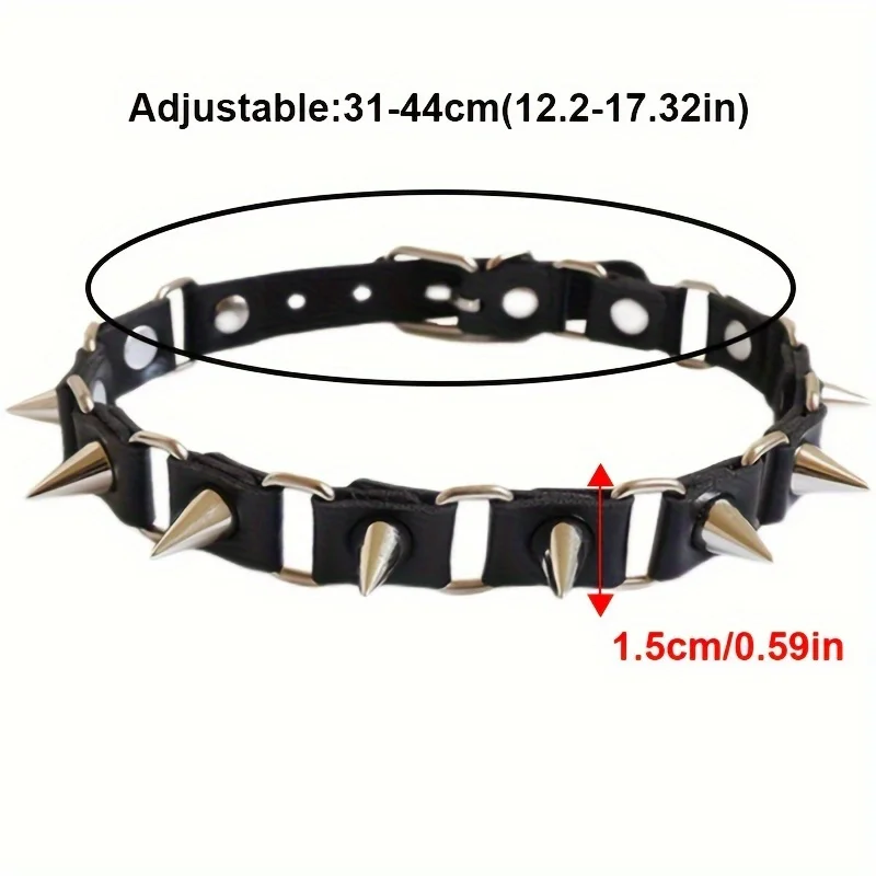 Hip-hop Rivet Collar, Gothic Style Necklace Clavicle Chain, Men's And Women Holiday Party Birthday Valentine's Day Lovers Gifts