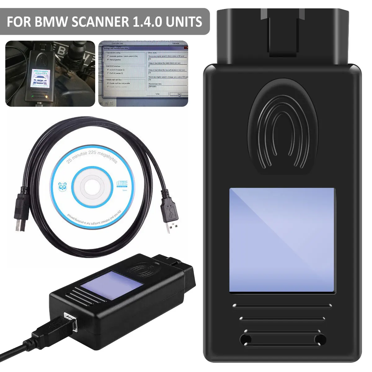 

Scanner 1.4.0 Programmer for BMW Professional Diagnostic Scanner USB Diagnostic Interface Unlock Tool Kit