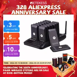 Retekess TD157 buscapersonas para restaurantes ,sistema de llamadas Inalámbrico,posavasos buscapersonas ,receptor de timbres para comida camio cafetería barra tienda comida rapida accesorios restaurantes Iglesia