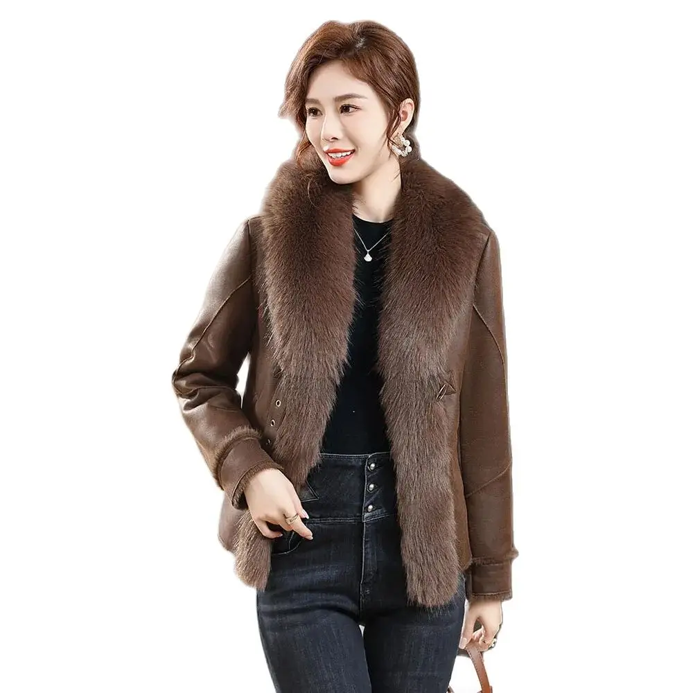 

Middle-aged Mother Autumn And Winter Faux Fur Coat 2024 Western Style New Fashion Mink Fur One Temperament Loose Coat Woman.