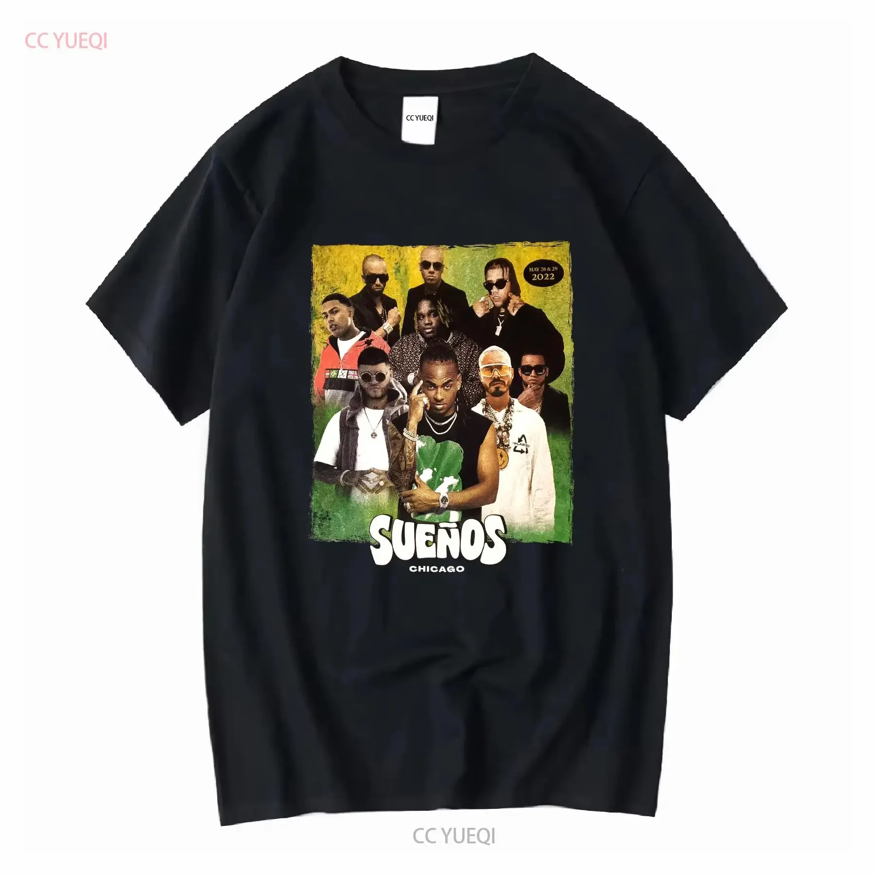 Camiseta del Festival de Música de Chicago, talla XL, Suenos, Ozuna J Balvin Farruko Latino, Top lavado vintage para uso diario, gráfico, 2022