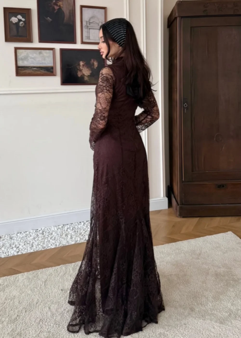 New Design O Neck Embroidery Illusion Slim Floor Length Mermaid Evening Prom Formal Party Dress