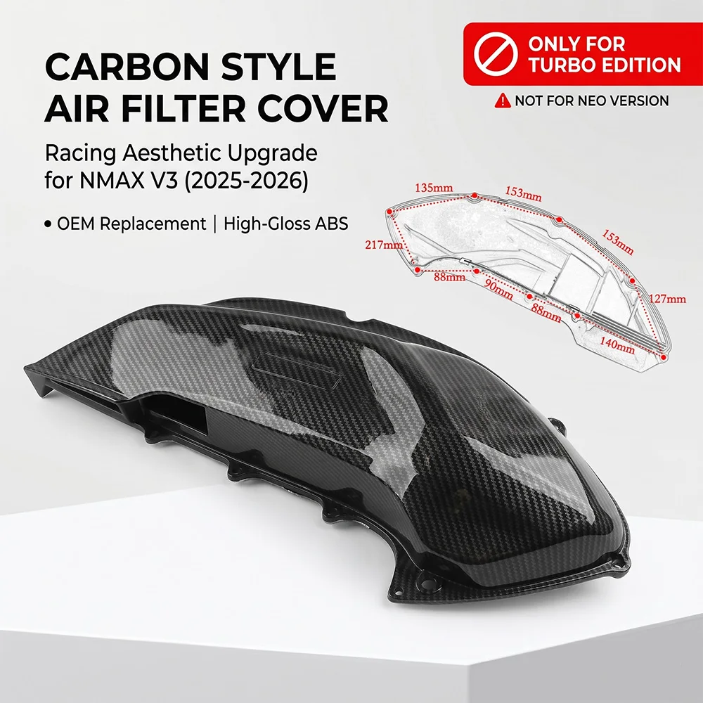 X-CLASS Motorcycle ABS Carbon Look Air Filter Cover Fairing Trim Guard for YAMAHA NMAX155 NMAX 155 V3 2025 2026 Turbo Tech MAX