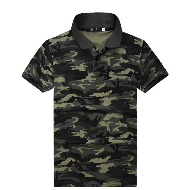 

Camouflage short-sleeved T-shirt lapel outdoor casual polo shirt