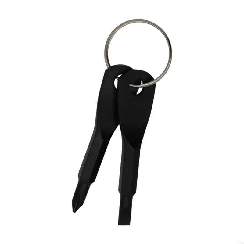 A6hd mini conjunto chave fenda bolso chaveiro ferramentas ar livre aço preto, prata, cabeça chata chave