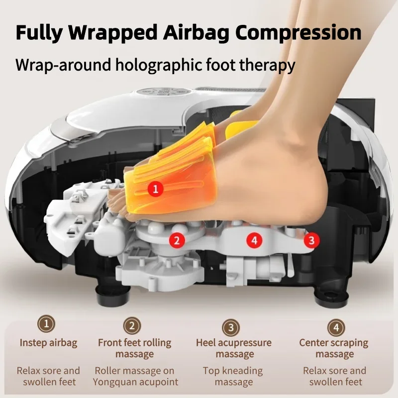 JINKAIRUI Electric Foot Massager with Heating Shiatsu Remote Control Deep Kneading Relieve Fatigue Massager Ideal Gift