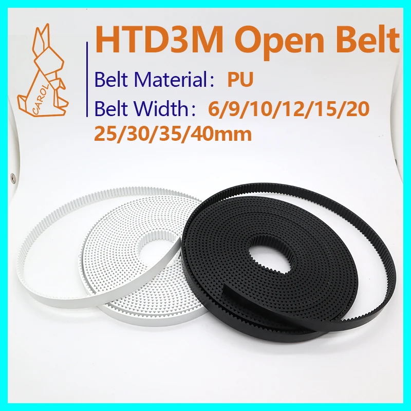 

HTD 3M Open Synchronous Belt Polyurethane Steel PU 3M Open Belt Width 9 10 15 20 30mm HTD3M Timing Belt PU with Steel Core Belt