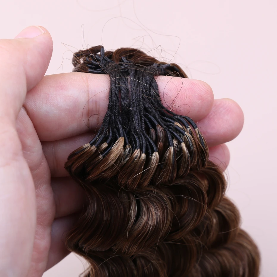 4 27 Highlight Deep Wave Feather Crochet 100% Human Hair Pre Looped Invisible Miracle Knots Hair Feathered Crochet Human Hair Boho Braids Deep Curly Vietnamese Highlights Colored Bundles Remy Human Hair Weave Bundles