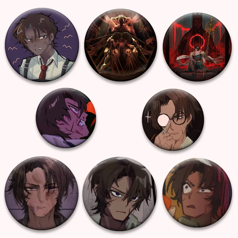 

Exquisite Anime Button Pins Heathcliff Cartoon Character Badge Round Creative Brooches for Backpack Jewelry Accessories Gifts