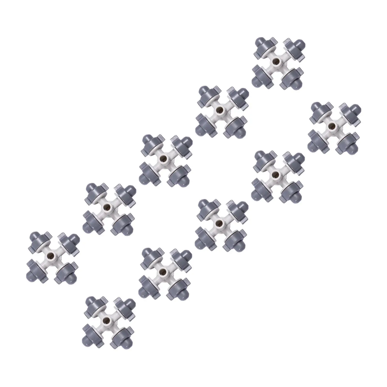 10pcs 미니어처 드립 관개 노즐 정원 급수용 4방향 분무기 분리형 잔디 미스트 노즐 농업용