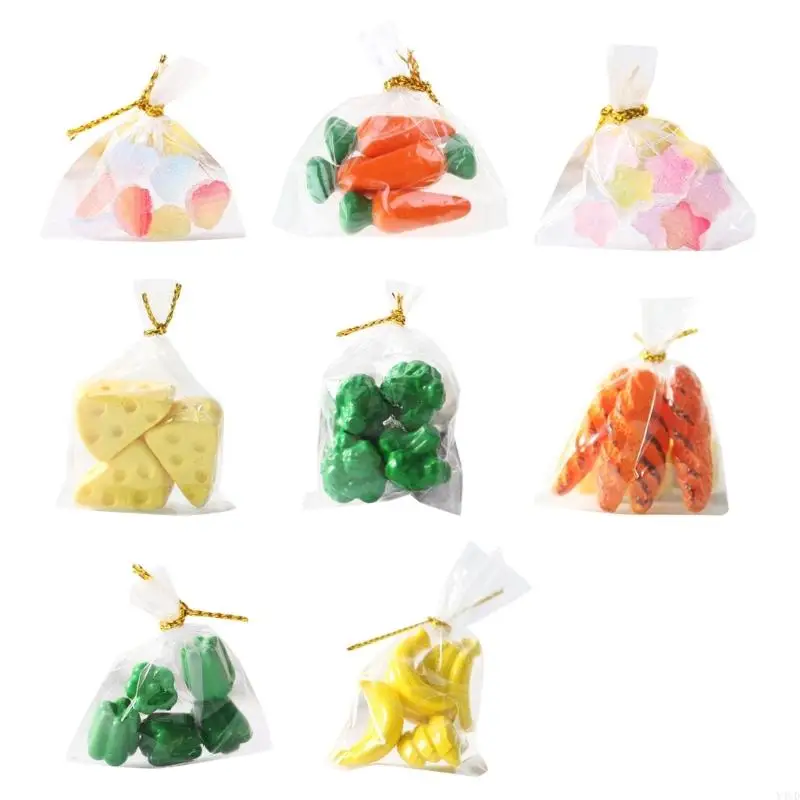 Y4UD Dollhouse Miniature Model Bread Vegetable Candy Toy Ornament