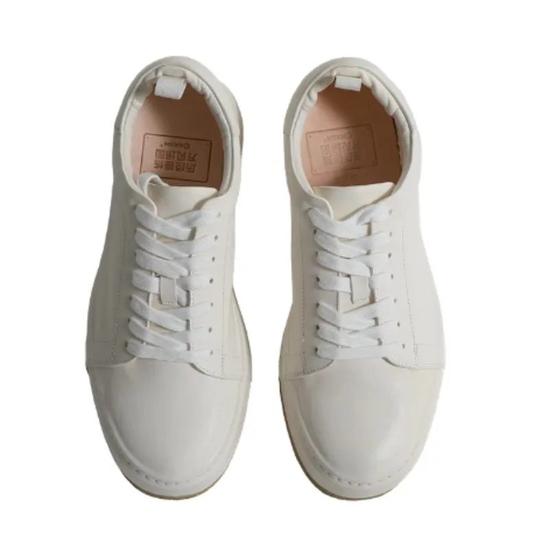 

Genuine Leather Business Horse Casual Sneakers White Shoes Trendy Comfortable Formal Dress Shoes Breathable Wedding Shoes