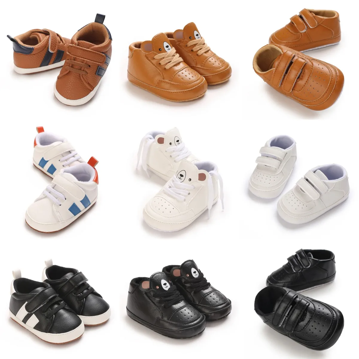 

Baby Shoes Classics Sneaker Spring and Autumn Style High Quality PU and Soft Sole Anti-slip 0-9-18 Month Toddler Walking