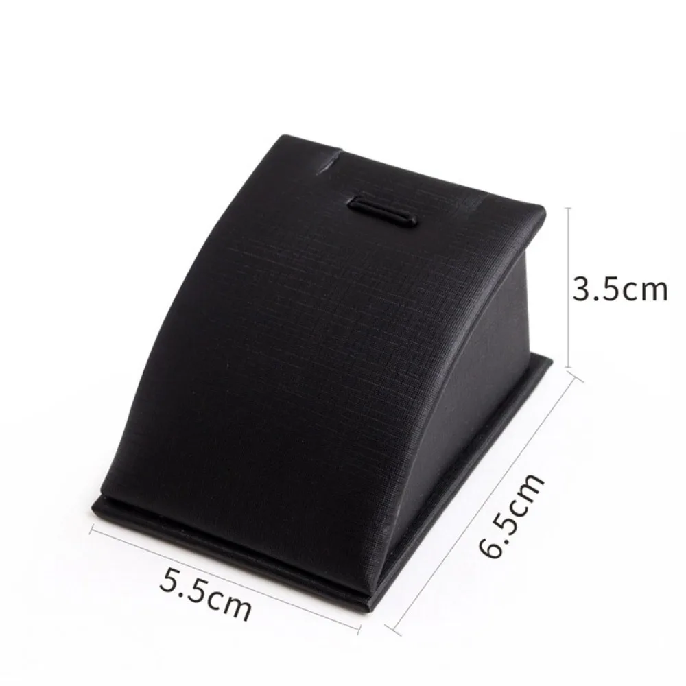 Mini Jewelry Stand Holder Save Space Lightweight Necklaces Pendants Display Rack PU Leather Protable Showcase Props for Counter