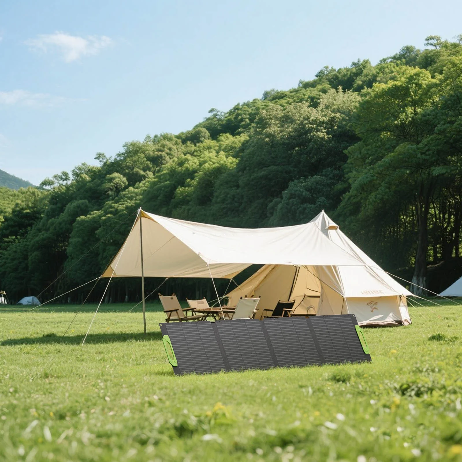 Foldable Solar Panel 400W Monocrystalline Silicon 256 Cells 23% Efficiency 4-Fold IP67 Waterproof 100x100x20CM Panel