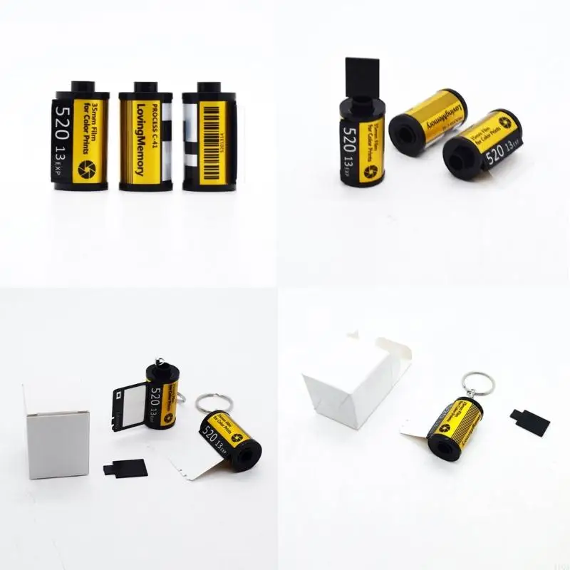 41QA Film Roll Photo Keychain Unique Memory Camera Picture Keyring with Heat Transfer Film For Holiday Valentines Day Gift