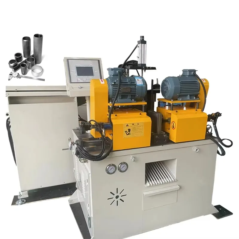 Double Head Automatic Metal Tube Chamfering Machine with Feeding System Steel Pipe Chamferer Productive Chamfering Tool