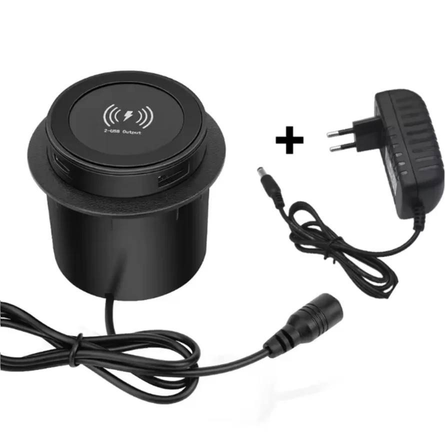 Fast Wireless Charger With Adapter Desktop Table Embedded Wireless Charger Universal For iPhone 16 17 Samsung Andriod Smartphone