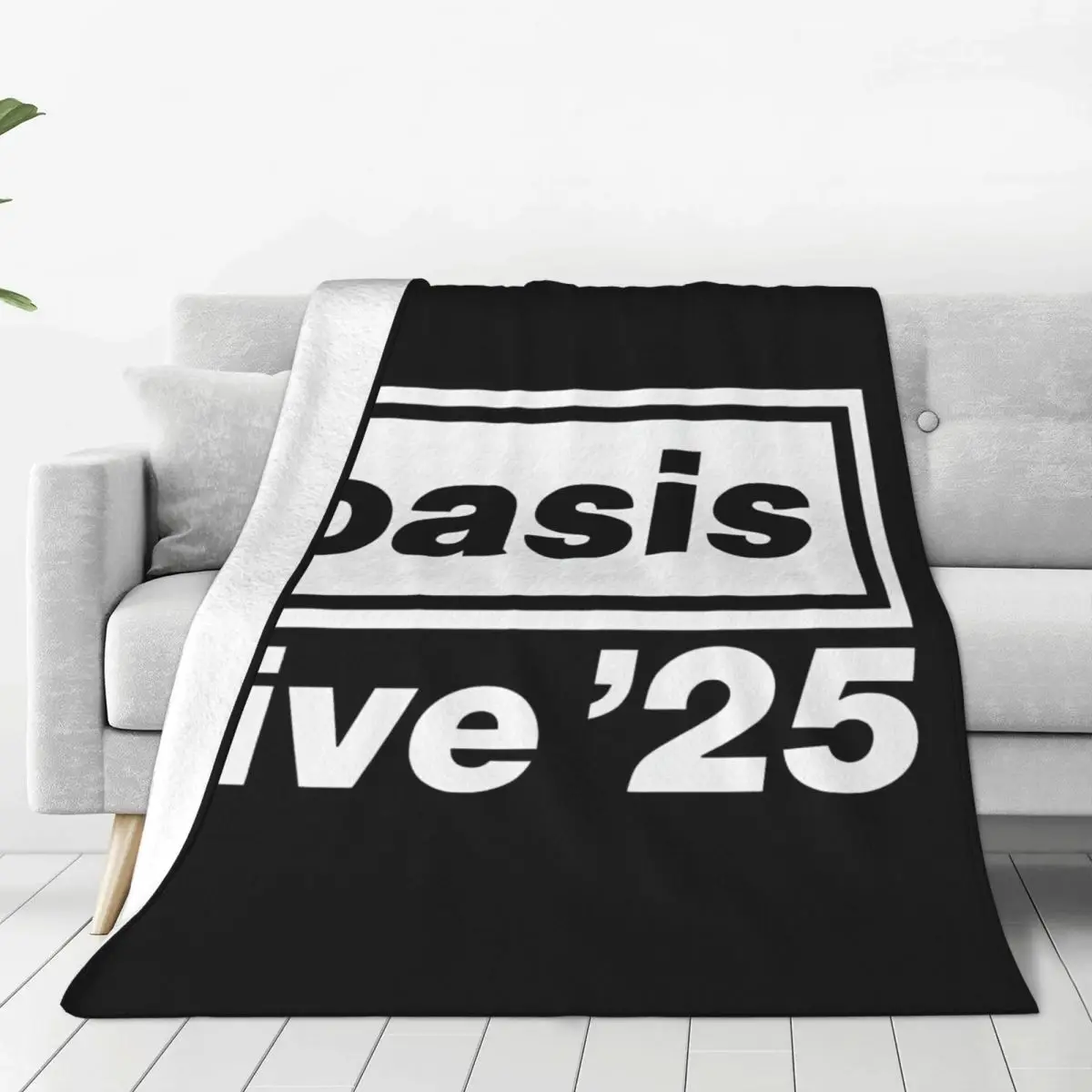 Confortevole 2025 O-Oasis Live \'25 Rock Band Fans coperta Merch Room coperta decorativa leggera in pile sottile per camera da letto