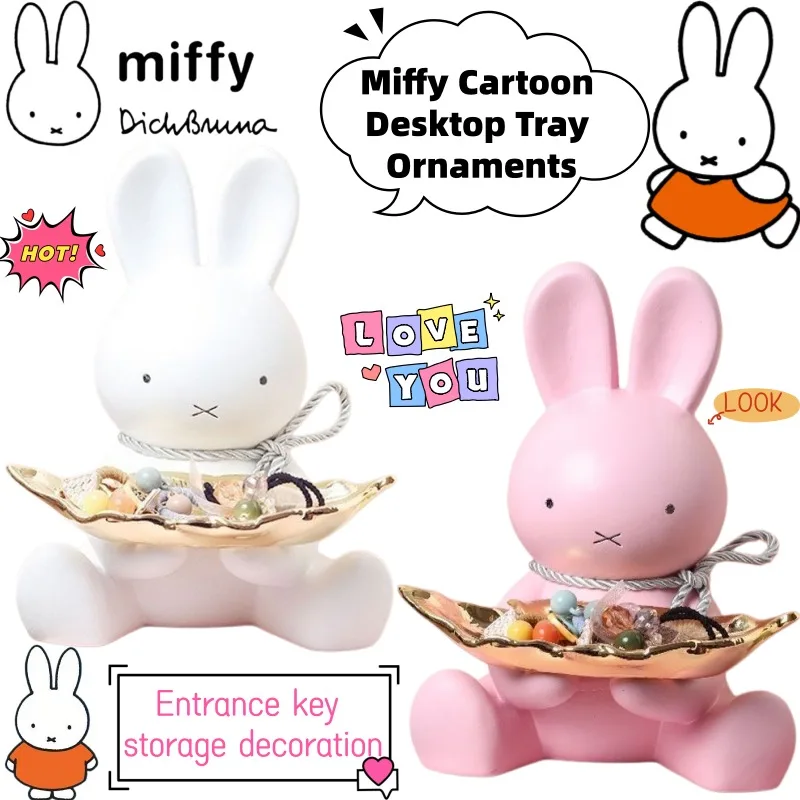 

Miffy Cartoon Animation Peripheral Kawa Desktop Ito Plate Ornaments Secondary Cute Creative Entrance Key Storage Decoration Gift