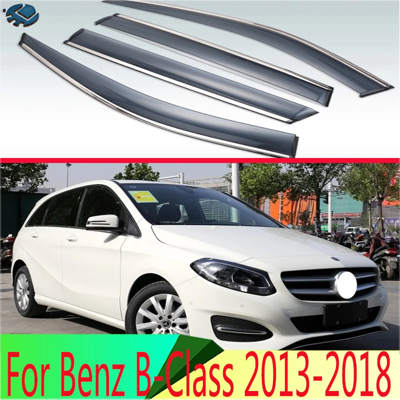 Viseras Exteriores de Plástico para Mercedes-Benz Clase B W246 B1220 B250 B180 B200 2013-2018, Parasoles para Ventanas, Protección Contra Sol y Lluvia