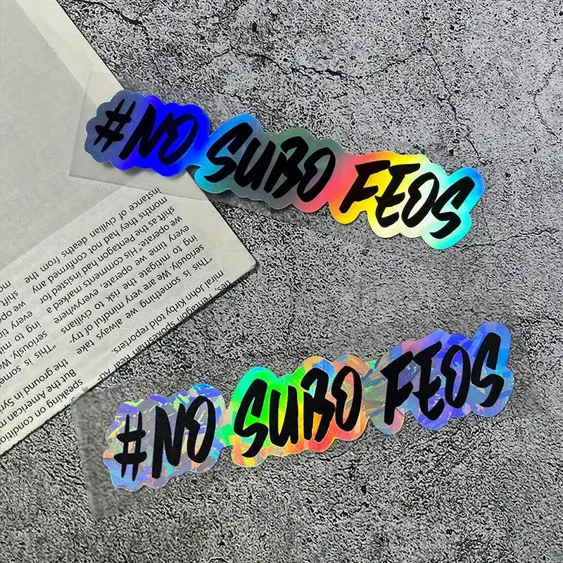 

1Pc 2D Flat Holographic Spanish Quote Sticker Waterproof Removable Vinyl Decal for Motorcycle Car Scratch Cover