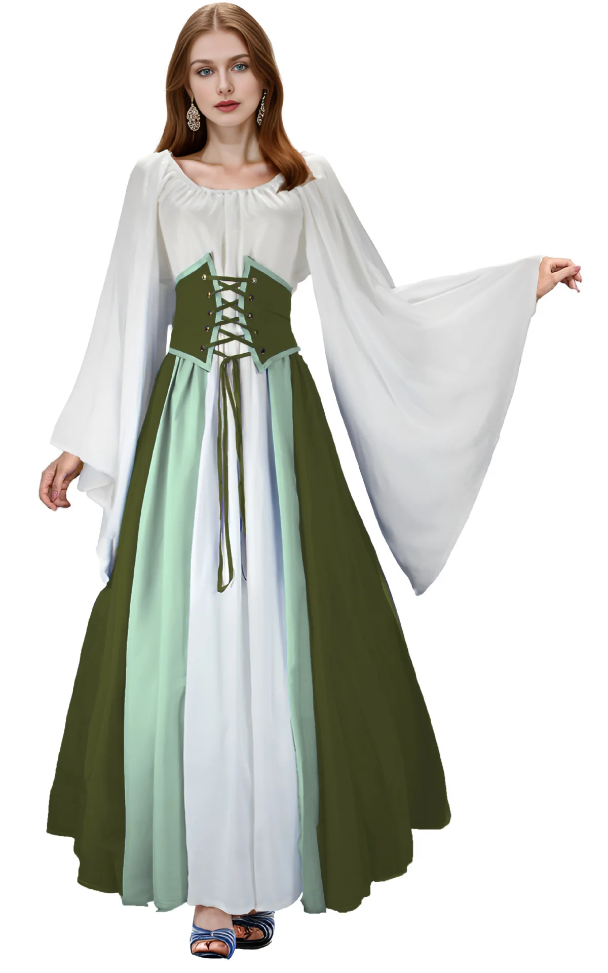 Halloween cosplay medieval renascentista vestido longo feminino traje de palco role play outfit 2025 vestido de verão robe feminino