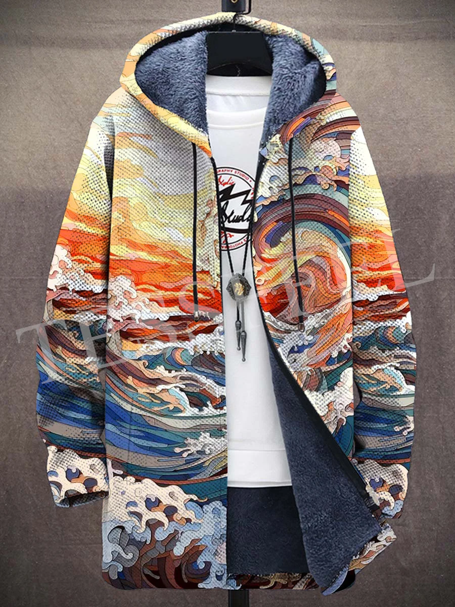 NewFashion Gradient Graffiti Colorful Vintage Retro 3DPrint Windbreaker Winter Harajuku Jacket Zipper Hoodies Fleece Overcoat A7