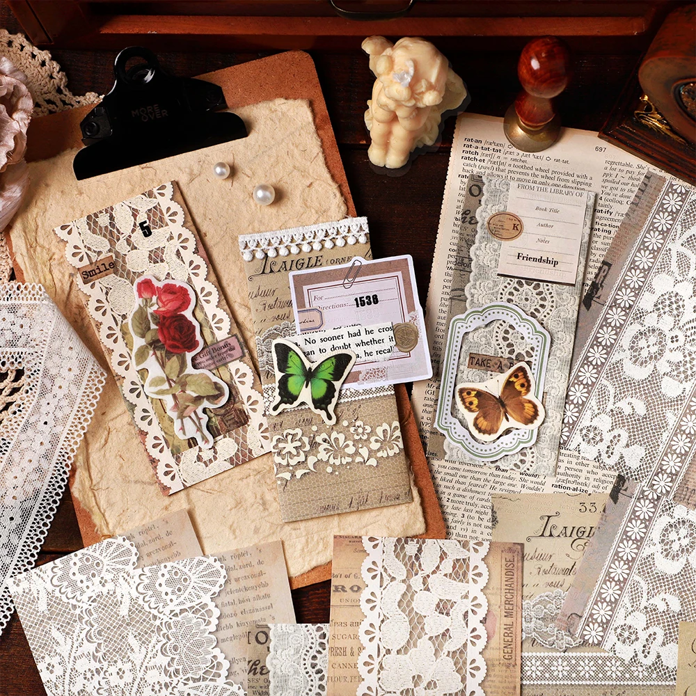 8packs/LOT Lace Story series retro creative decoration DIY paper memo pad