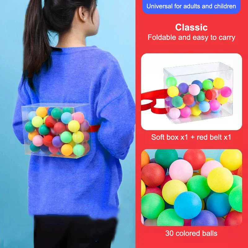 Ensemble de jeu de balançoire avec 30 balles colorées ; Un jeu parfait de construction d'équipe pour les fêtes familiales intérieures/extérieures pour adultes et enfants.