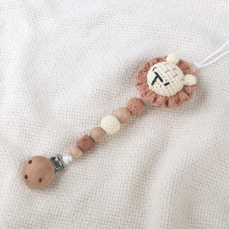 Cartoon Crochet Baby Pacifier Chain Babies Newborn Teething Toy Shower Gift