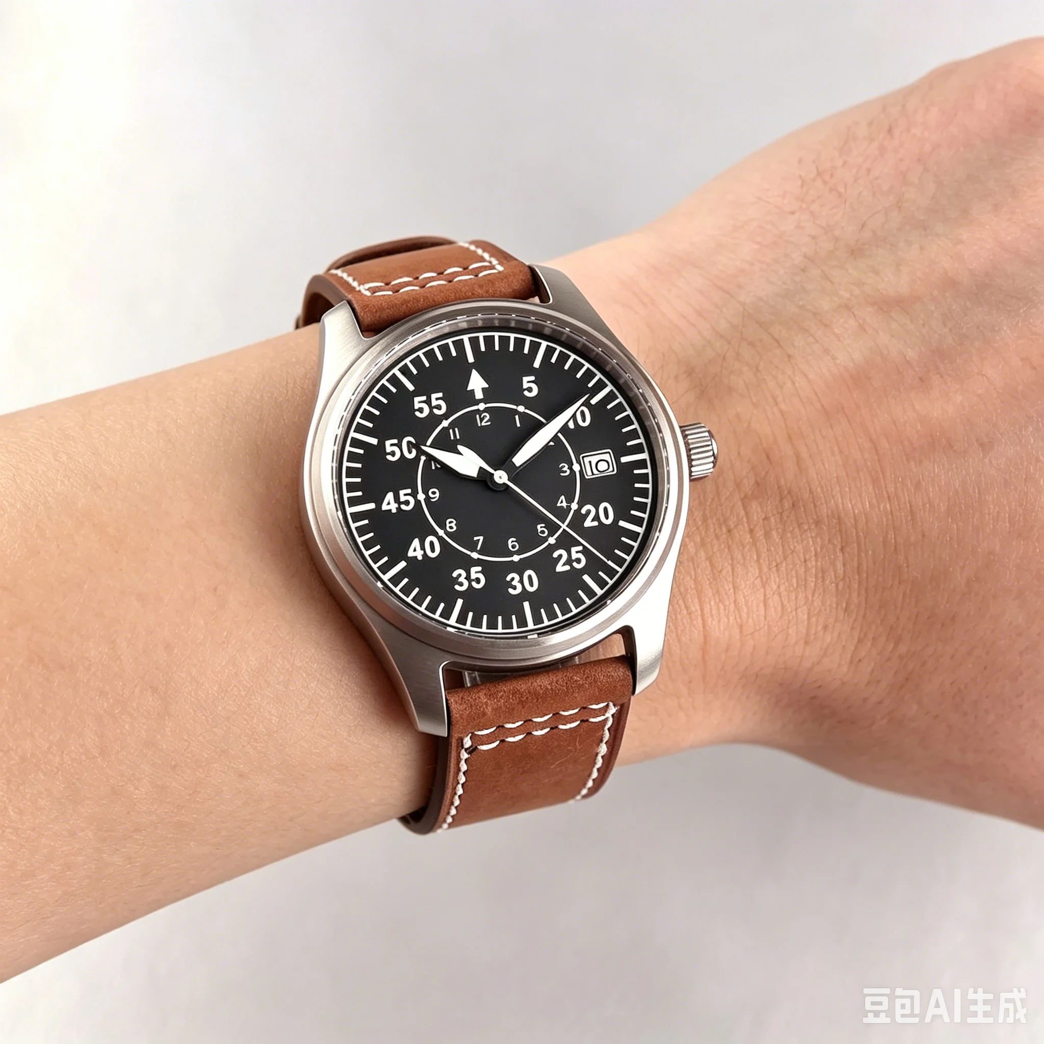 Automatische Pilotenuhr für Herren, 39 mm, Miyota8215, 20 bar, wasserdicht, mechanisch, Retro-Fliegeruhren, Saphirglas, 316L-Stahl – Detail 1