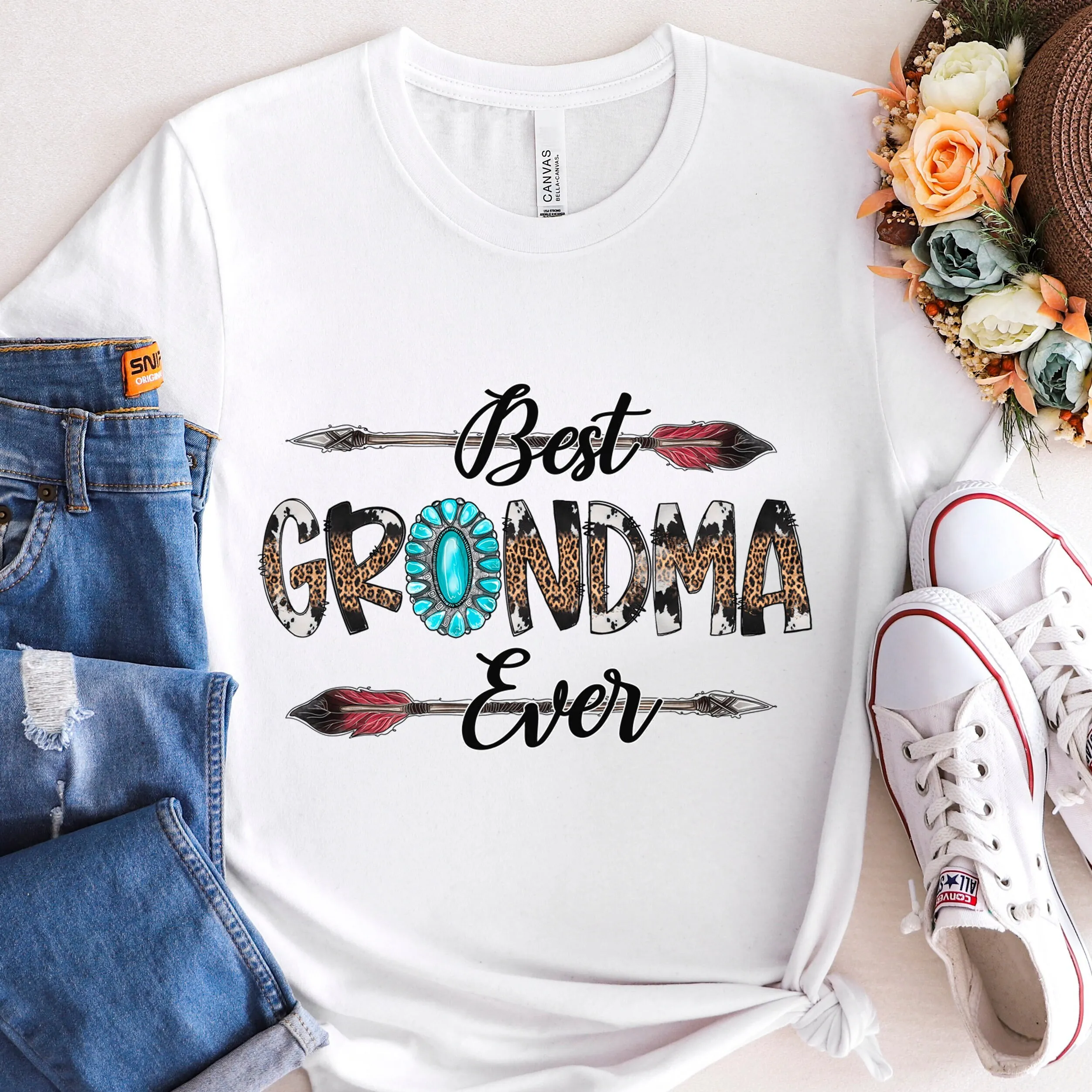 Best Grandma Ever T Shirt Western for Grandmother Grondma Grandmom Mother's Day Grandmothers