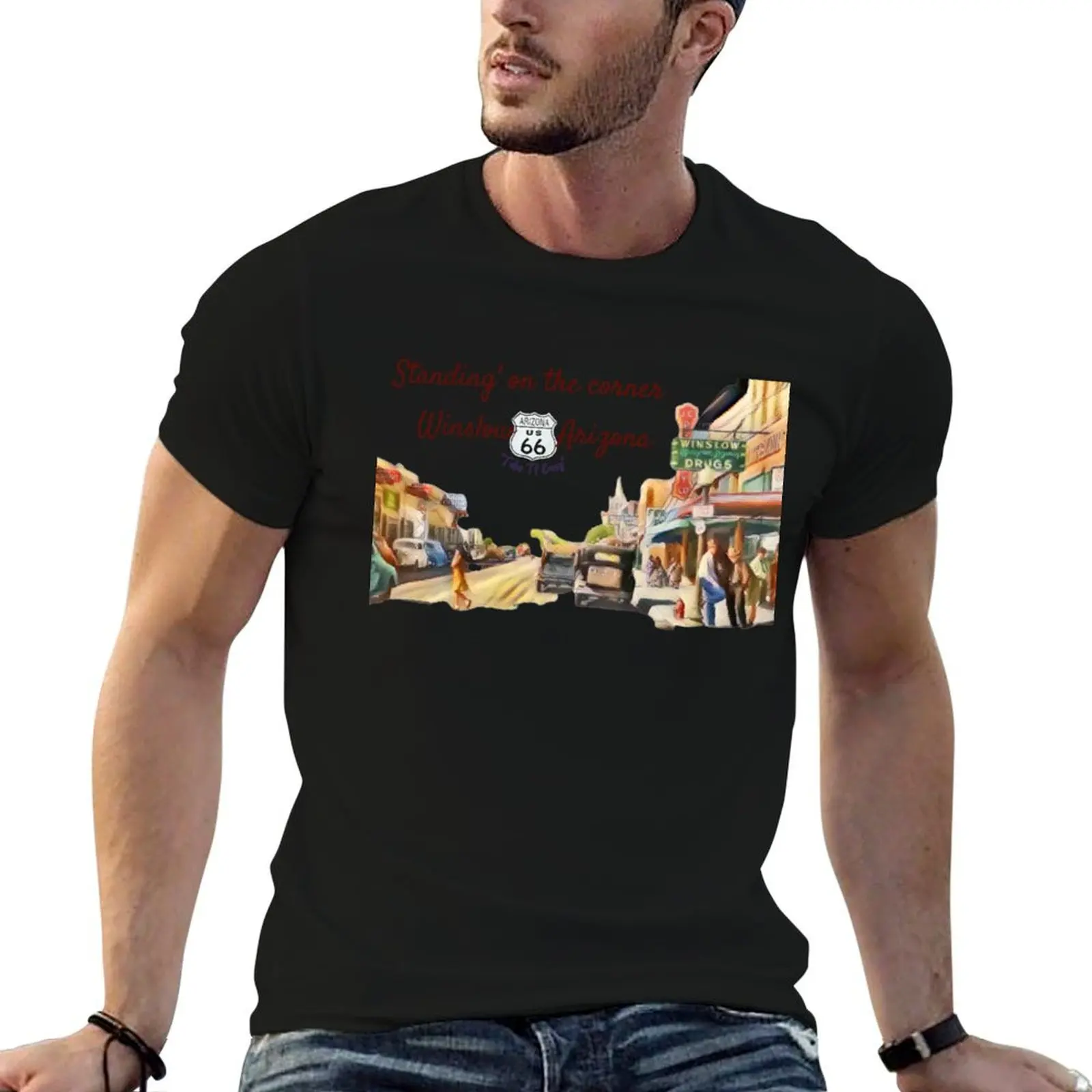 standing on the corner winslow arizona vintage T-Shirt Sports Basic Short Sleeve T-Shirt